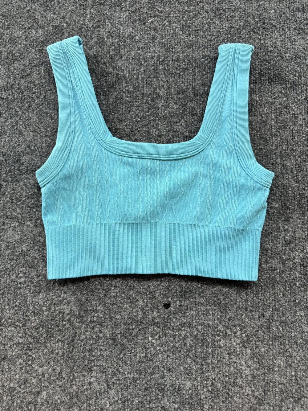 Target Tank Top Womens Small Blue Knit Square Neck Cropped Ribbed Stretch